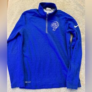 Nike Los Angeles Rams LA NFL Dri Fit half Zip jacket women's small
